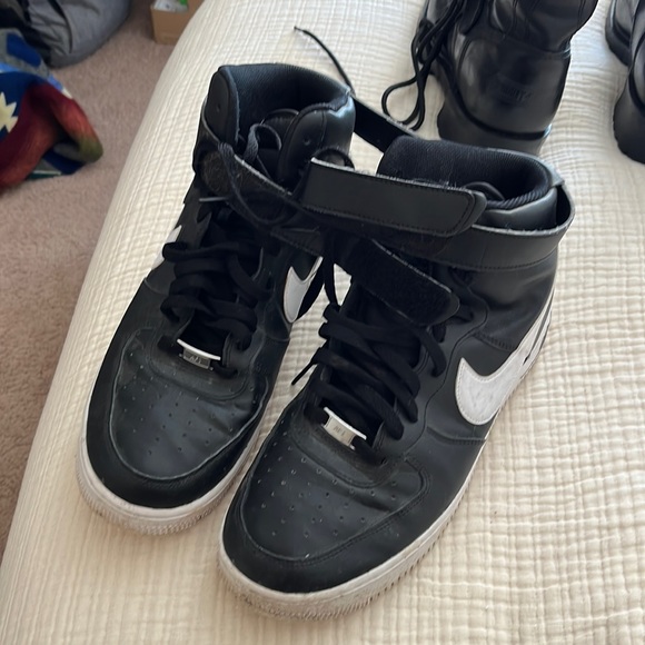 mens black high top air force ones